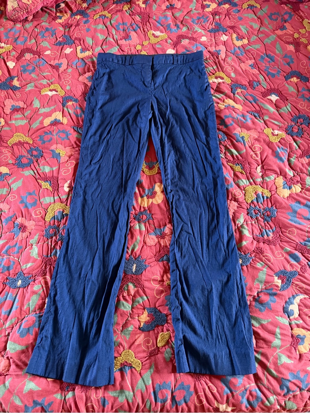 Boss Navy Blue Trousers with White Label Detail